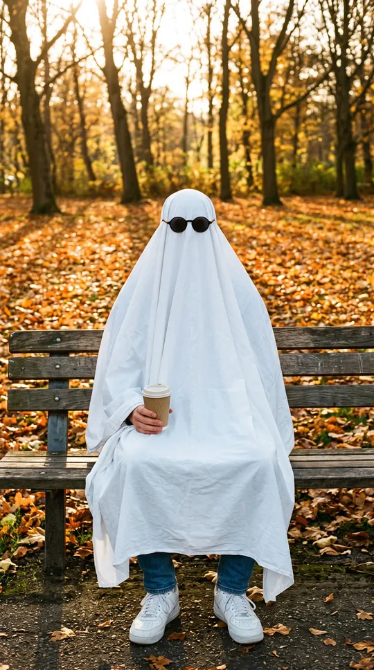 Ghost Photoshoot AI photo made on this site from a sample photo