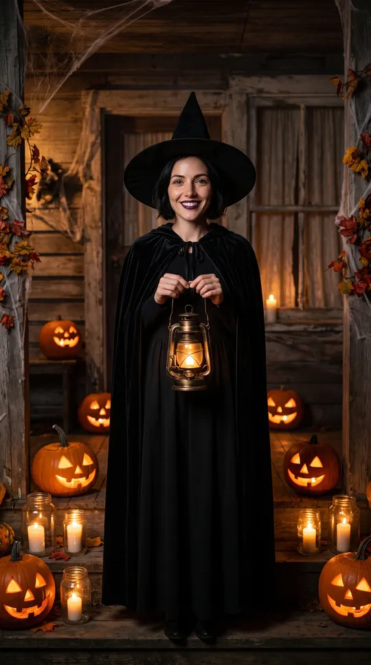 Witch Costume AI photo made on this site from a sample photo