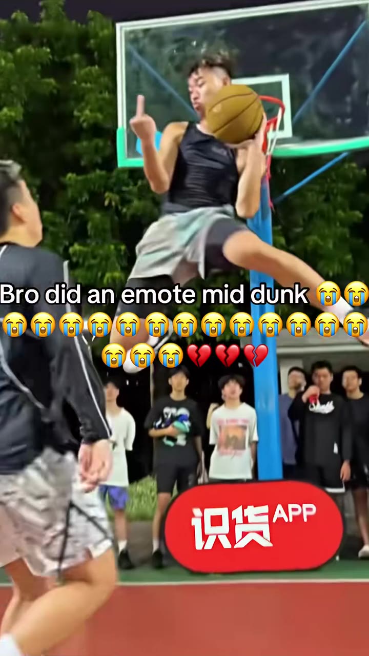 Still from the Middle Finger Dunk trend clip